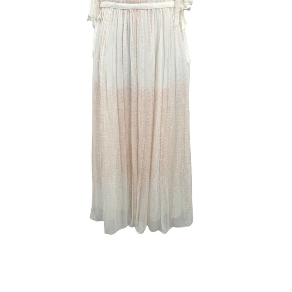 NEW MAX & MOI WOMENS SIZE 34 PINK & WHITE PRINT TIE MIDI DRESS - Picture 5 of 8